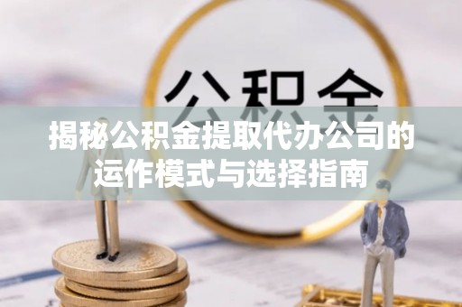 禹州揭秘公积金提取代办公司的运作模式与选择指南