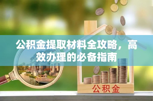 禹州公积金提取材料全攻略，高效办理的必备指南