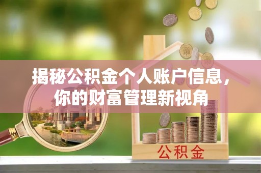禹州揭秘公积金个人账户信息，你的财富管理新视角